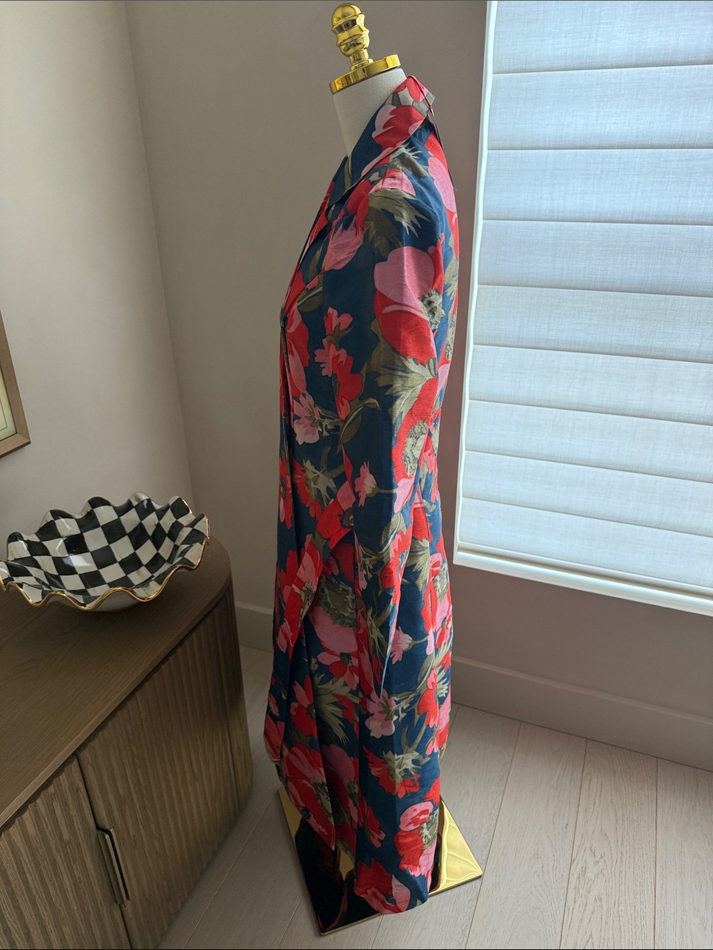Frances Valentine New York Lucille Wrap Dress Paradise Poppy Size Small Navy Red - Picture 15 of 16